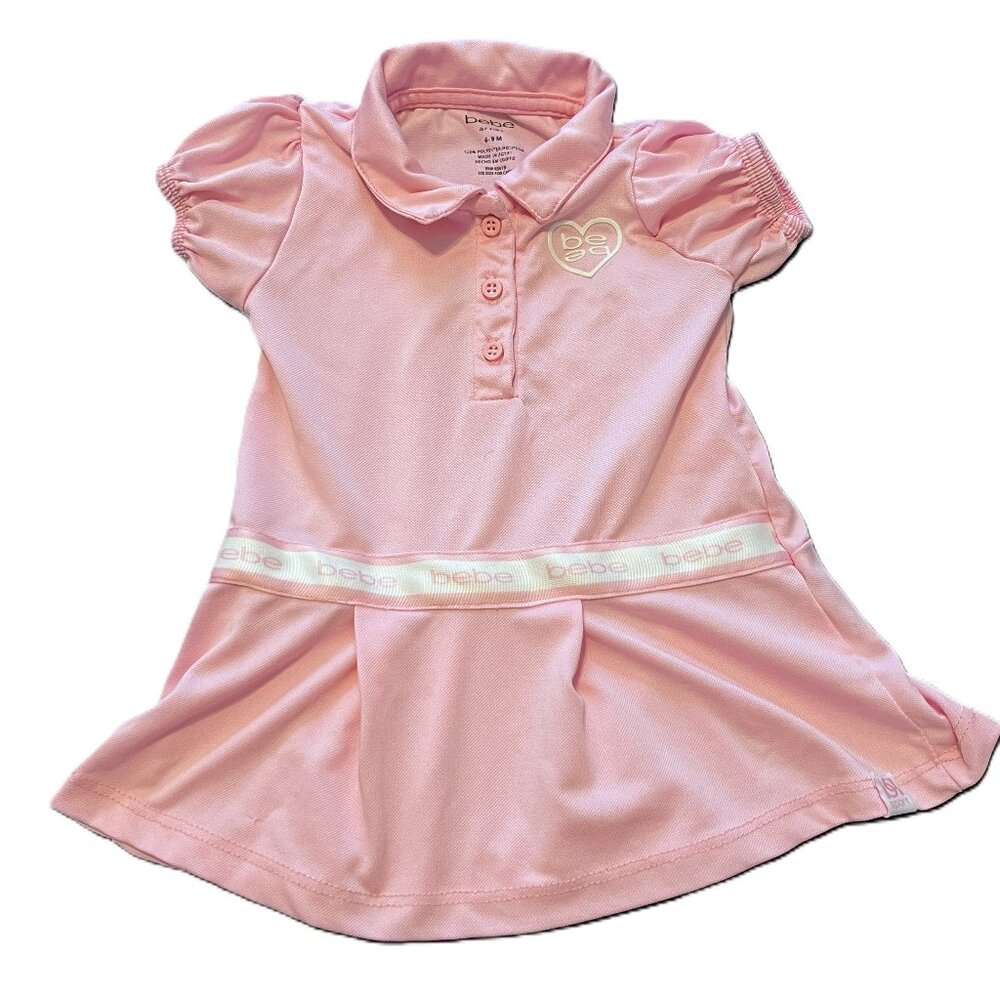 Bebe Sport Infant "Tennis" Dress, Pink & White, Size 6-9 mos